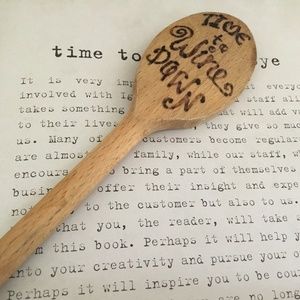 Artisan Made Wooden Spoon with Quote: Time to Wine Down